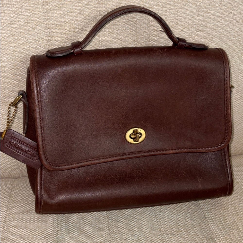 Vintage Coach Court Brown Satchel Bag 9870